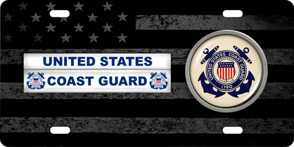 U.S. Coast Guard - Stainless Steel Car License Plate